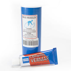 BOTE DE PARCHE DE HULE PARA BICICLETA Y ADHSESIVO 10ML VERMAR